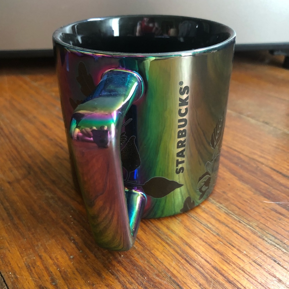 Starbucks Oil Slick Rose Design Large Coffee Mug